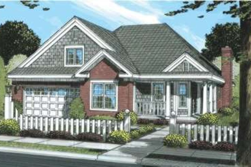 Traditional Style House Plan - 3 Beds 2 Baths 1362 Sq/Ft Plan #20-1871