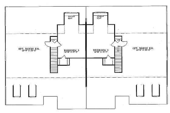 Floor Plan - Upper Floor for Traditional House Plan #17-2029 - 3 bed, 2 bath
