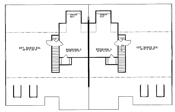 Home Plan - Traditional Floor Plan - Upper Floor Plan #17-2029