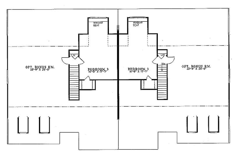 House Blueprint - Floor Plan - Upper Floor for Traditional House Plan #17-2029 - 3 bed, 2 bath