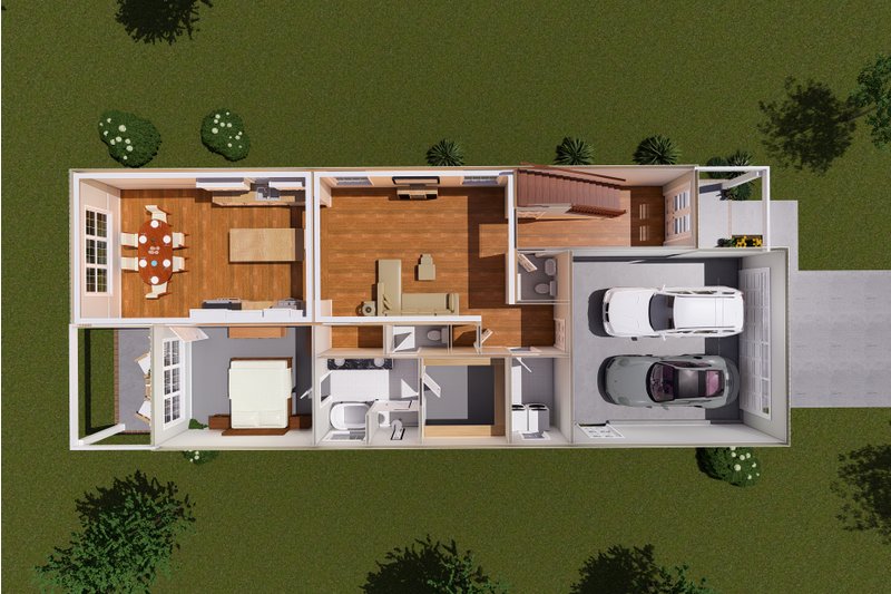 Home Plan - Floor Plan - Main Floor 1 for Traditional House Plan #513-2205 - 3 bed, 2.5 bath