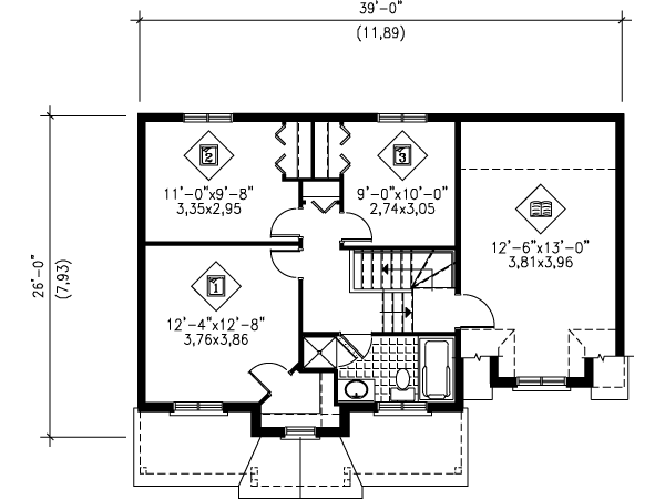 Country Floor Plan - Upper Floor Plan #25-4144