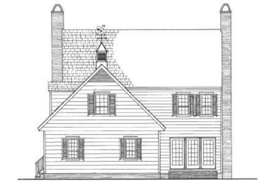 Exterior - Rear Elevation for Colonial House Plan #137-241 - 3 bed, 2 bath