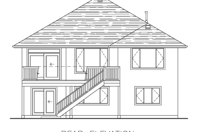 Architectural House Design - Exterior - Rear Elevation for Craftsman House Plan #1100-126 - 3 bed, 2 bath