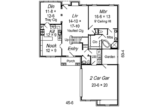 Floor Plan - Main Floor for European House Plan #329-246 - 3 bed, 2.5 bath