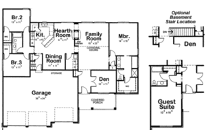 Floor Plan - Main Floor for Traditional House Plan #20-1781 - 3 bed, 2 bath