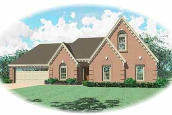 Exterior - Front Elevation for European House Plan #81-285 - 4 bed, 3 bath