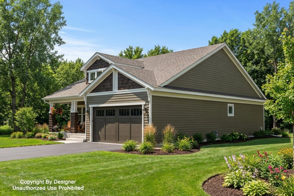 Exterior - Front Elevation 3 for Craftsman House Plan #51-1531 - 3 bed, 2 bath