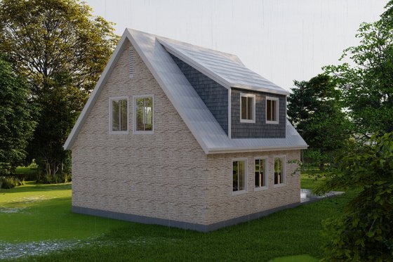 Exterior - Rear Elevation 1 for Cottage House Plan #1060-133 - 2 bed, 1.5 bath