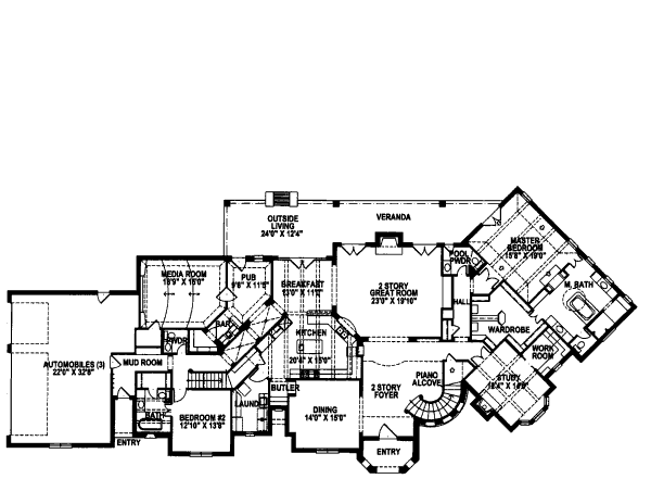 European Floor Plan - Main Floor Plan #141-312