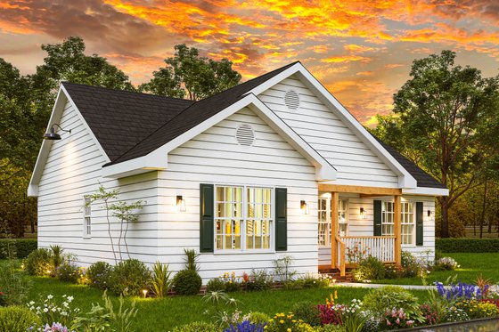 Exterior - Front Elevation 4 for Traditional House Plan #54-619 - 3 bed, 2 bath