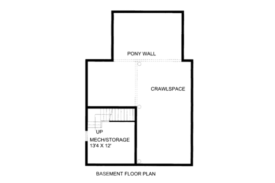 Floor Plan - Lower Floor for Log House Plan #117-602 - 2 bed, 2 bath