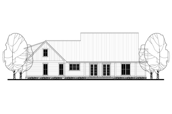 Exterior - Rear Elevation 1 for Farmhouse House Plan #430-160 - 3 bed, 2.5 bath