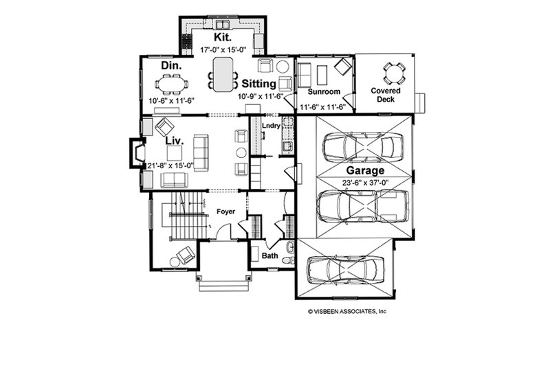 Home Plan - Floor Plan - Main Floor for Farmhouse House Plan #928-425 - 3 bed, 2.5 bath
