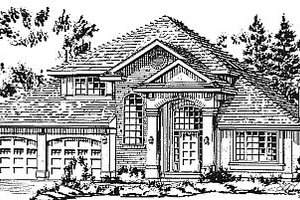 European Exterior - Front Elevation Plan #18-242