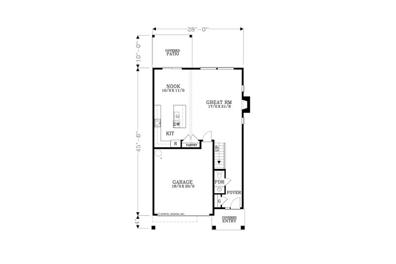 Architectural House Design - Floor Plan - Main Floor for Craftsman House Plan #53-688 - 4 bed, 2.5 bath