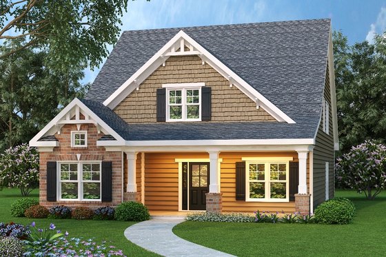 Exterior - Front Elevation for Craftsman House Plan #419-208 - 4 bed, 2.5 bath