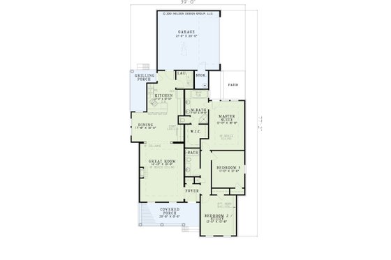 Floor Plan - Main Floor for Colonial House Plan #17-2886 - 3 bed, 2 bath