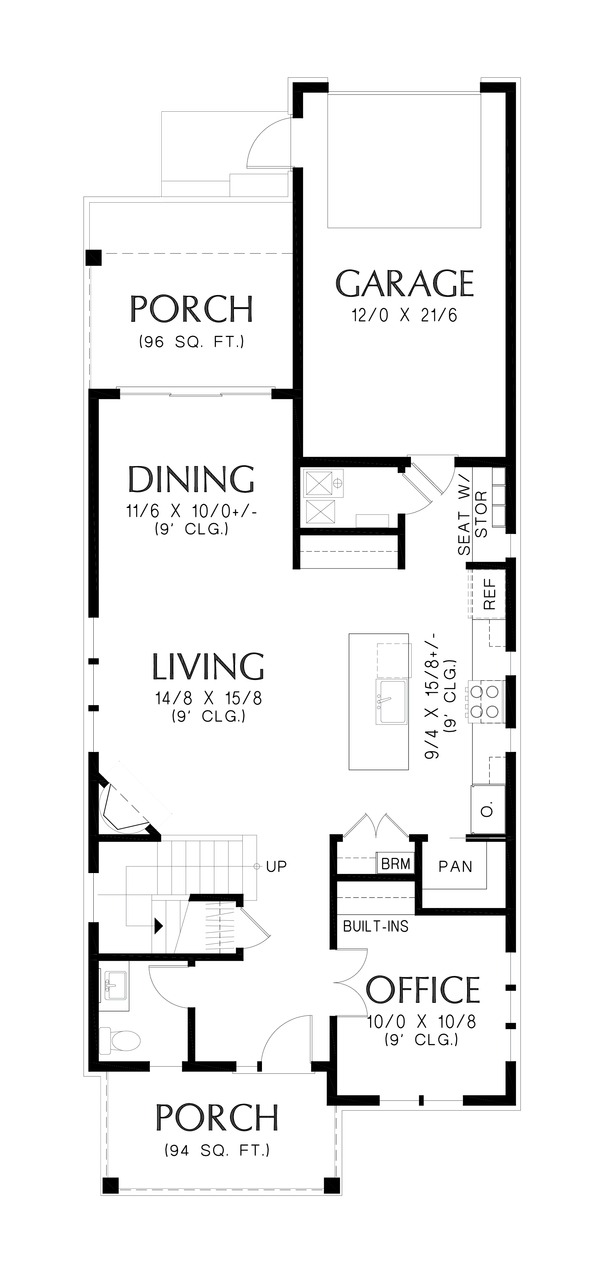 Farmhouse Floor Plan - Main Floor Plan #48-1124