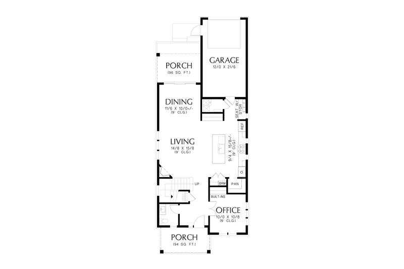 House Blueprint - Floor Plan - Main Floor for Farmhouse House Plan #48-1124 - 3 bed, 2.5 bath