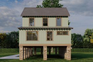Exterior - Rear Elevation for Beach House Plan #923-414 - 3 bed, 2.5 bath