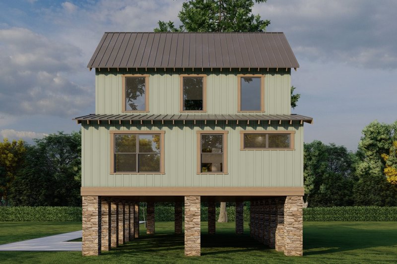 Architectural House Design - Exterior - Rear Elevation for Beach House Plan #923-414 - 3 bed, 2.5 bath