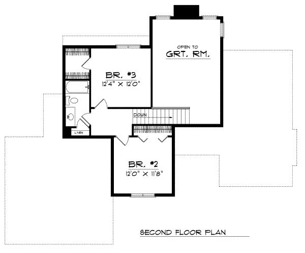 Traditional Floor Plan - Upper Floor Plan #70-274