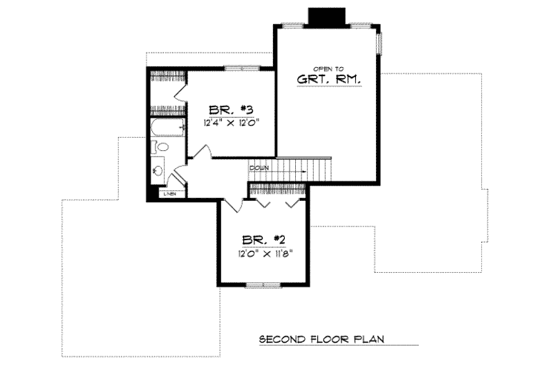 Dream House Plan - Floor Plan - Upper Floor for Traditional House Plan #70-274 - 3 bed, 2.5 bath