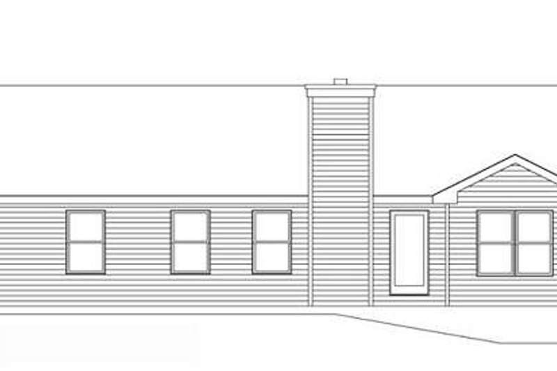 House Design - Exterior - Rear Elevation for Ranch House Plan #22-534 - 3 bed, 2 bath