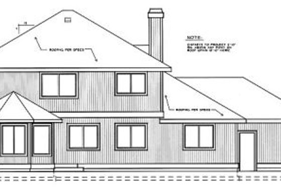 Exterior - Rear Elevation for Traditional House Plan #91-201 - 5 bed, 3 bath