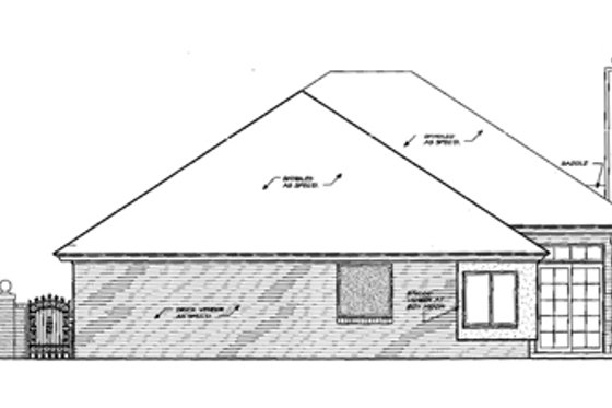 Exterior - Rear Elevation for European House Plan #310-427 - 3 bed, 2 bath