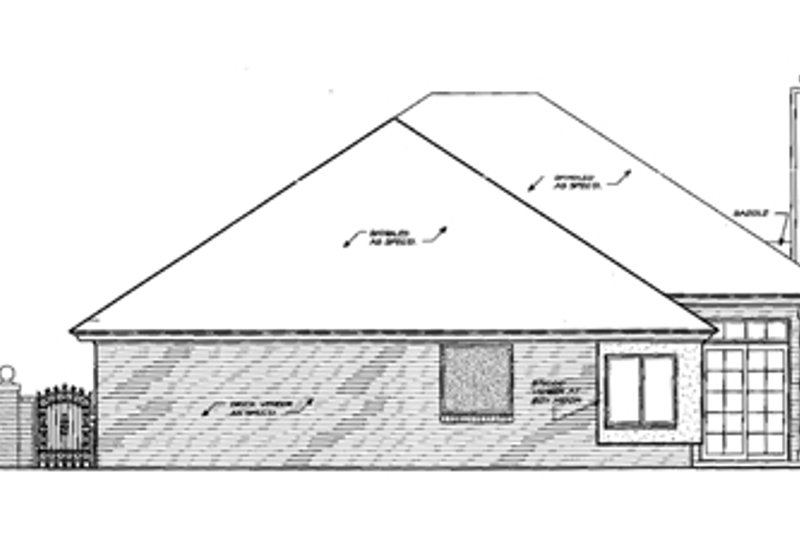 Home Plan - Exterior - Rear Elevation for European House Plan #310-427 - 3 bed, 2 bath