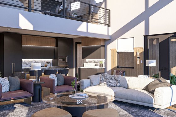 Interior - Family Room for Barndominium House Plan #455-340 - 3 bed, 2.5 bath