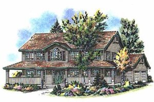 Country Exterior - Front Elevation Plan #18-262