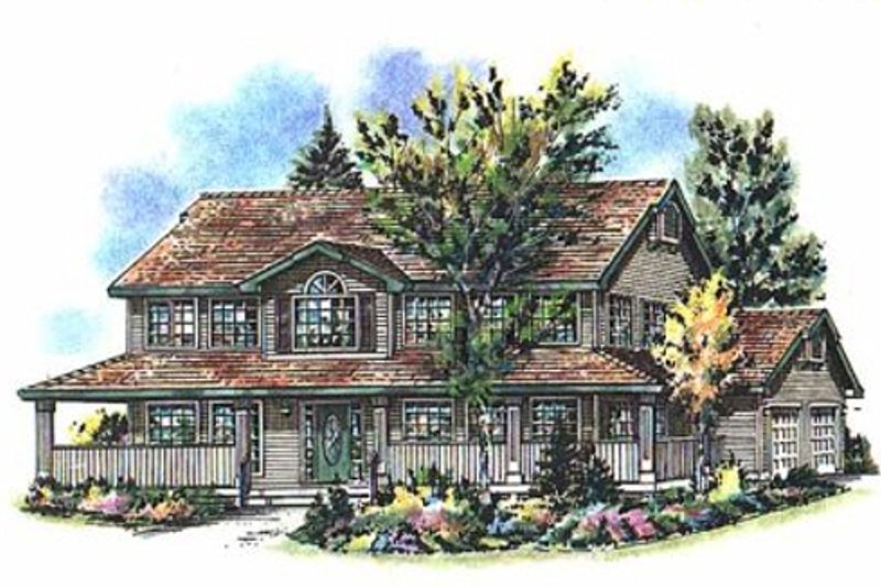 House Blueprint - Country Exterior - Front Elevation Plan #18-262