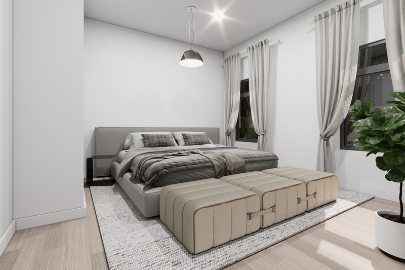 Architectural House Design - Interior - Master Bedroom for Contemporary House Plan #1112-6 - 2 bed, 1 bath