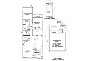 Floor Plan - Main Floor for Southern House Plan #81-128 - 2 bed, 2 bath