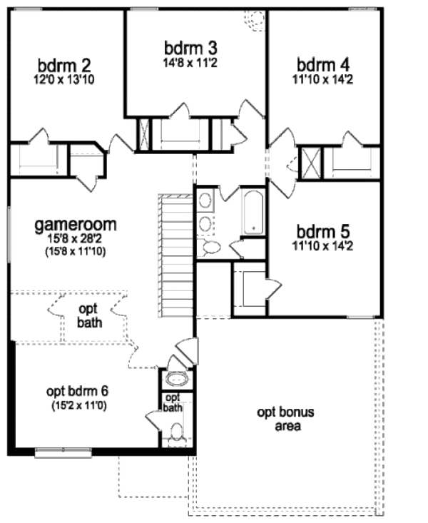 Home Plan - Traditional Floor Plan - Upper Floor Plan #84-400