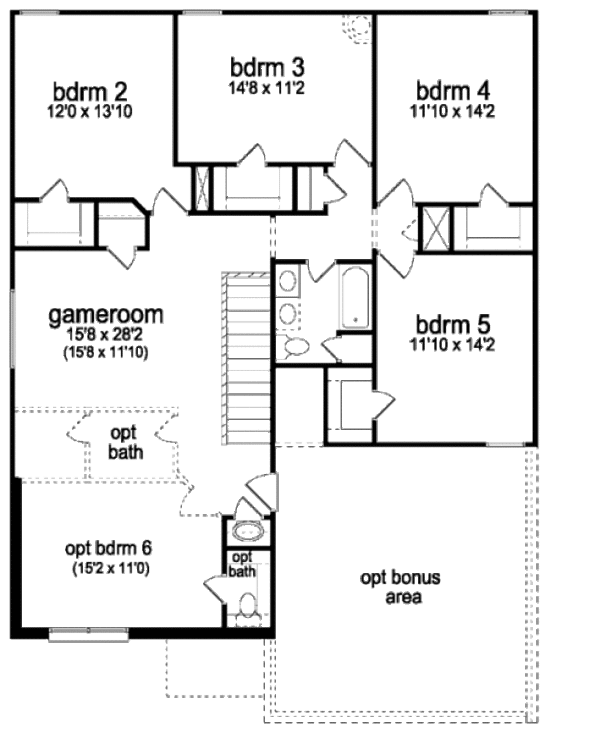 Architectural House Design - Traditional Floor Plan - Upper Floor Plan #84-400