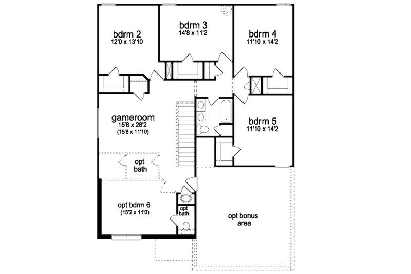 Architectural House Design - Floor Plan - Upper Floor for Traditional House Plan #84-400 - 5 bed, 2.5 bath