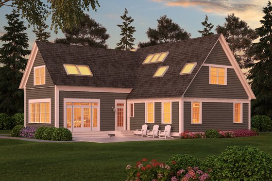 Exterior - Front Elevation for Colonial House Plan #903-2 - 3 bed, 3 bath