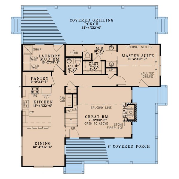 House Blueprint - Country Floor Plan - Main Floor Plan #923-406