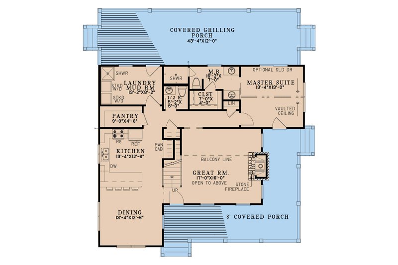 House Design - Floor Plan - Main Floor for Country House Plan #923-406 - 3 bed, 2.5 bath