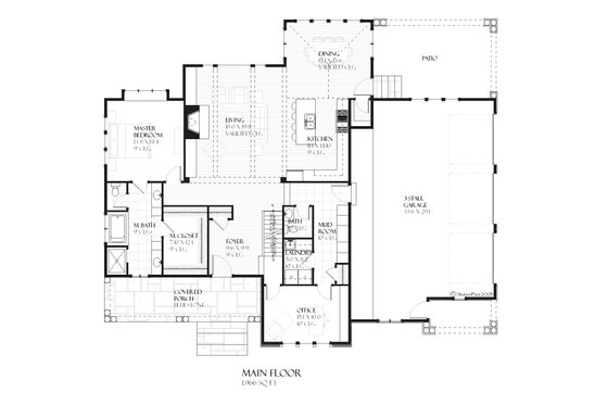 Floor Plan - Main Floor for European House Plan #901-95 - 4 bed, 3.5 bath