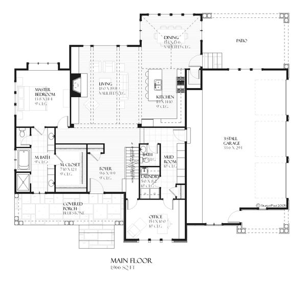 European Floor Plan - Main Floor Plan #901-95