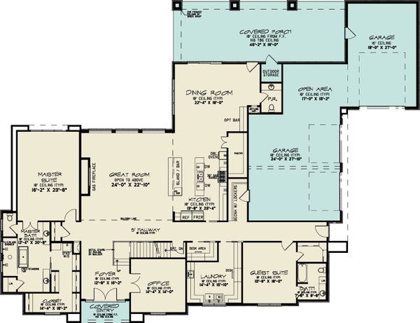 House Blueprint - Contemporary Floor Plan - Main Floor Plan #923-402