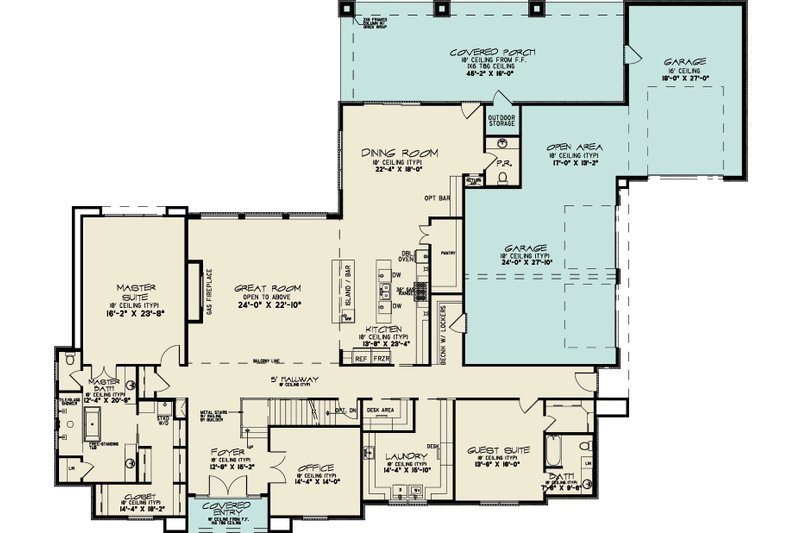 Dream House Plan - Floor Plan - Main Floor for Contemporary House Plan #923-402 - 6 bed, 6.5 bath
