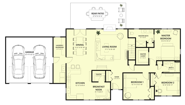 Home Plan - Floor Plan - Main Floor for Cottage House Plan #1123-2 - 5 bed, 3 bath