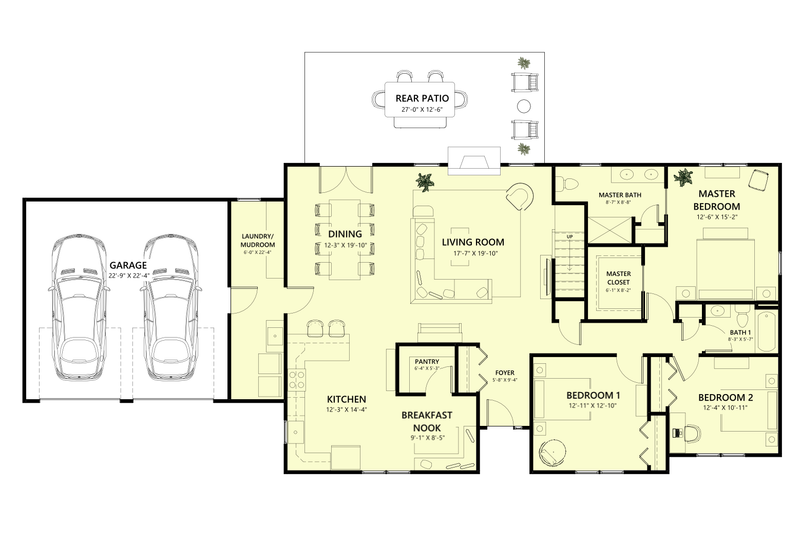 Home Plan - Floor Plan - Main Floor for Cottage House Plan #1123-2 - 5 bed, 3 bath