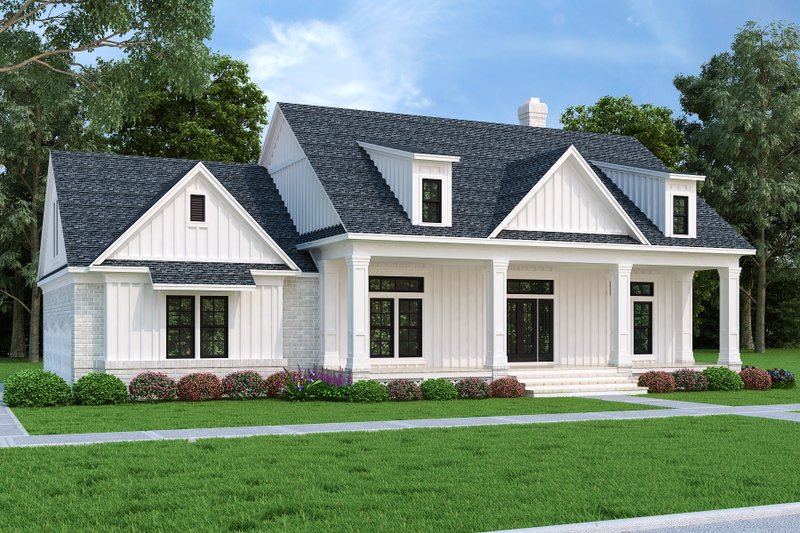 Architectural House Design - Exterior - Front Elevation 3 for Farmhouse House Plan #45-584 - 3 bed, 2 bath